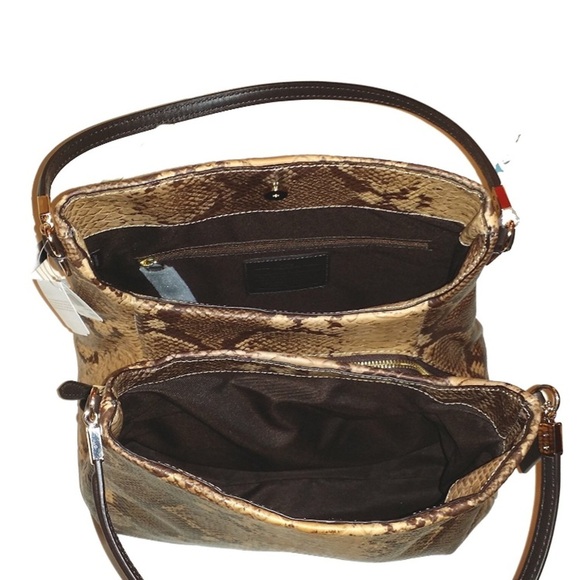 Coach Phoebe Natural Exotic Python Snake Print Leather -NWT - Picture 3 of 6